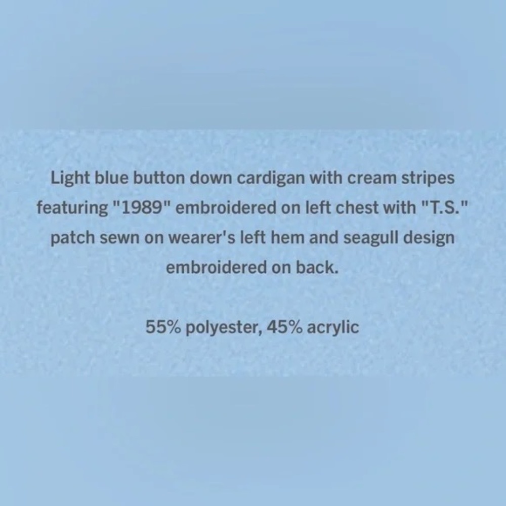 1989 TAYLORS VERSION CARDIGAN - Picture 2 of 7